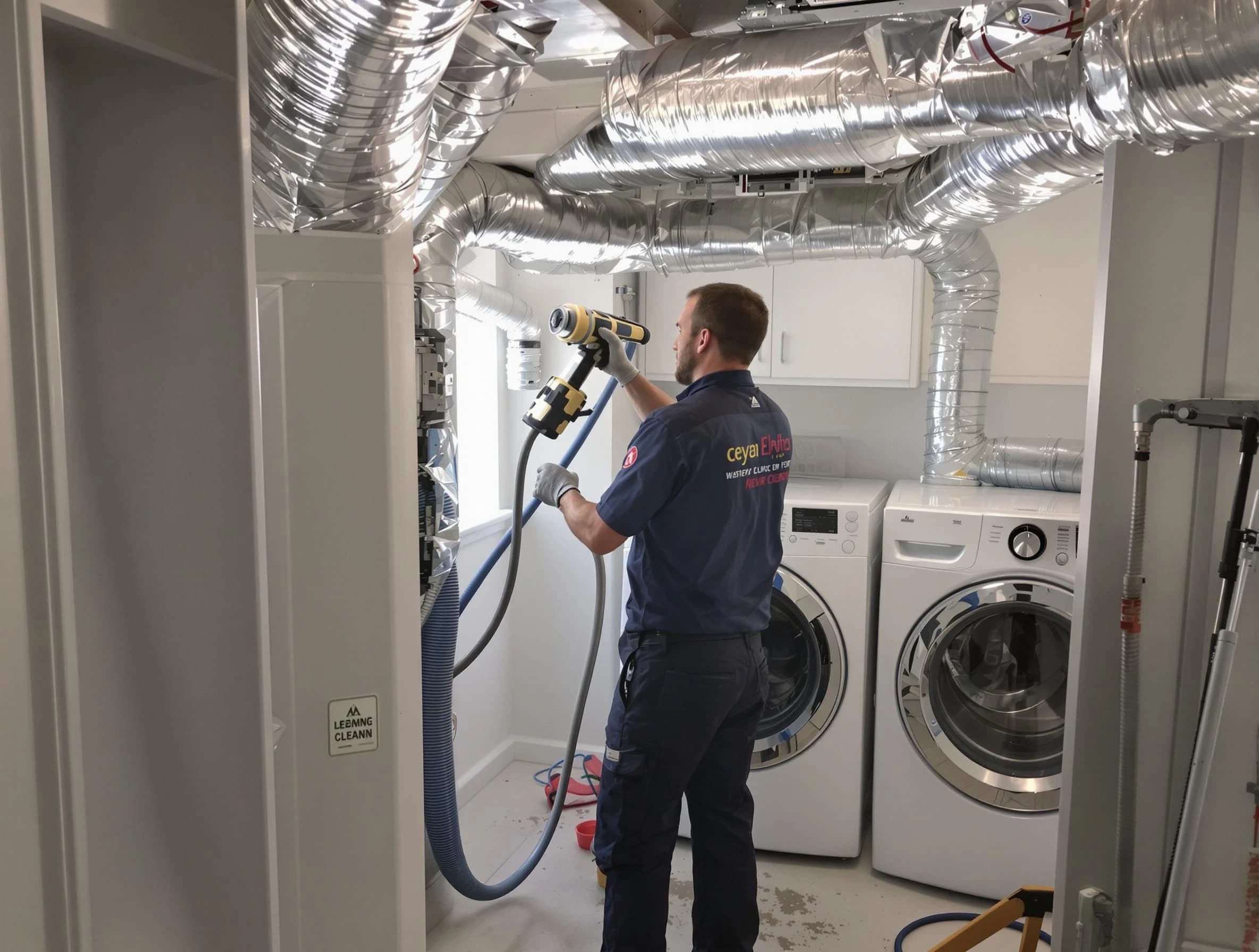 Columbiana Dryer Vent Cleaning specialist using advanced equipment for thorough duct cleaning in Columbiana